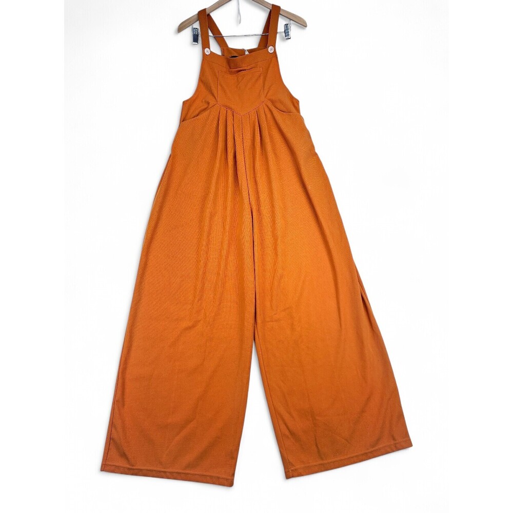 Halara Wide-Leg Overalls Jumpsuit Burnt Orange M